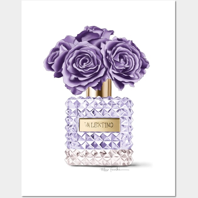 Purple Perfume & Roses Wall Art by elzafoucheartist